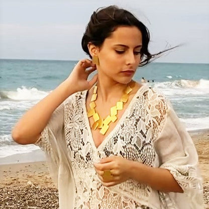 Collar MONDRIAN bañado en oro-0