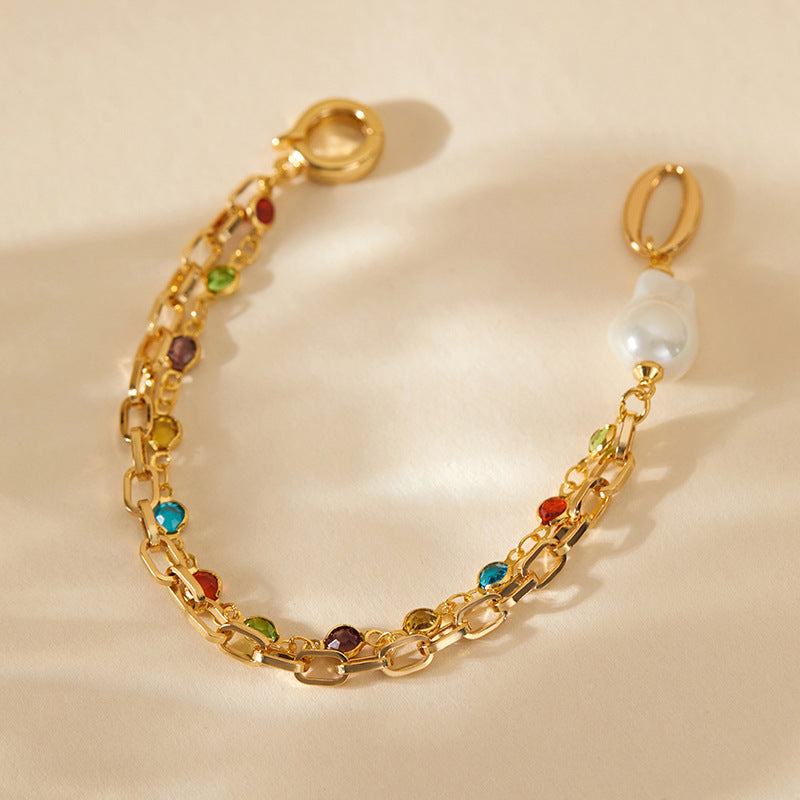 Pulsera de simplicidad multicapa con personalidad de moda colorida