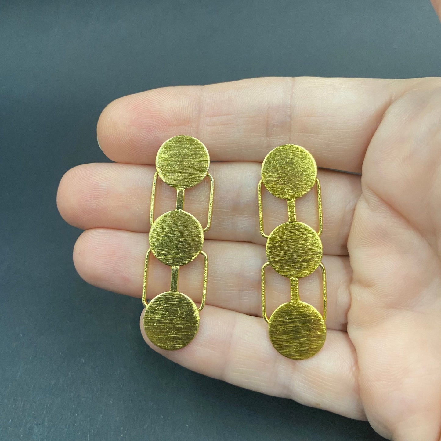 Pendientes GANTE bañados en oro-2