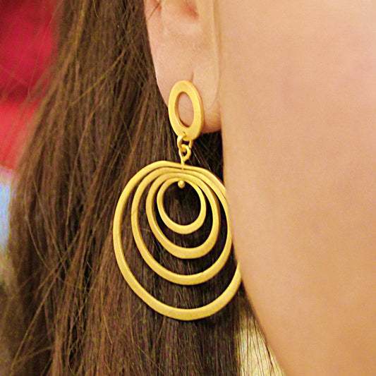 MILLE ANELLI gold plated designer earrings-0