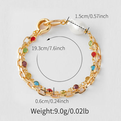 Pulsera de simplicidad multicapa con personalidad de moda colorida