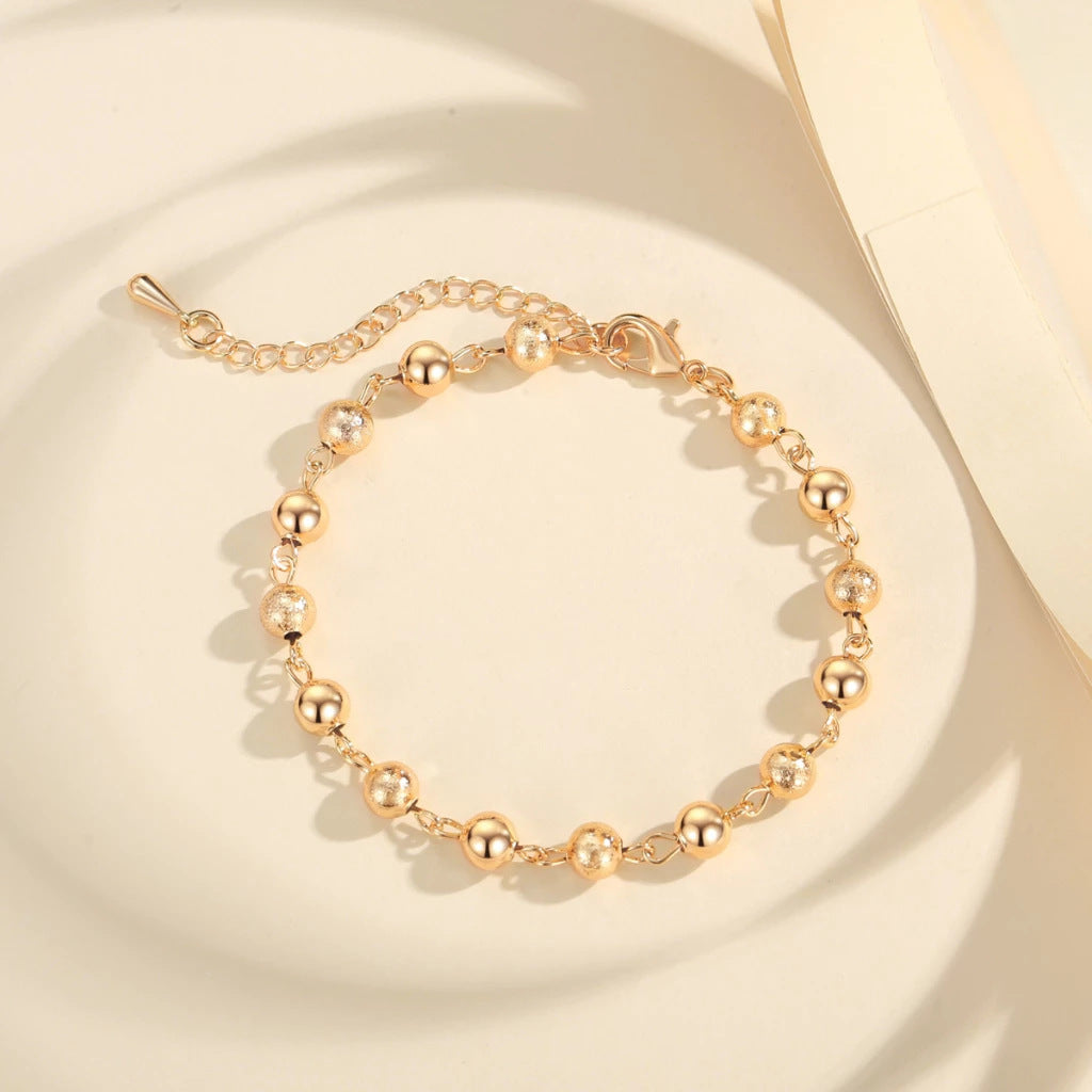 Pulsera de bolas europea y americana para hombre y mujer, estilo retro con cuentas.