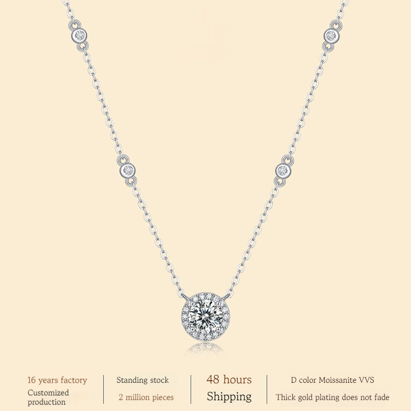 Colgante de estrella de plata 925 con forma de estrella, cadena de clavícula de moda que no se decolora.